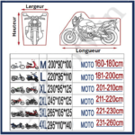 bâche argent noir pour scooter et moto