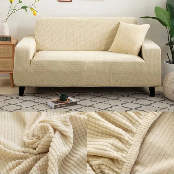 Housse de Canapé Beige Microfibre