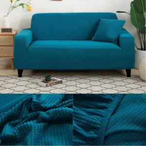 Housse de Canapé Bleu Canard Microfibre