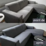 housse de protection canapé d'angle gris