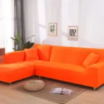 Housse De Canapé d'Angle Orange Jus