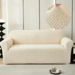 housse de canapé en jacquard crème
