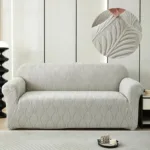 housse de canapé moderne jacquard gris clair