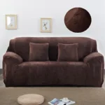 housse de canapé en velours brun