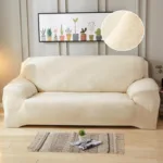 housse de canapé velours beige