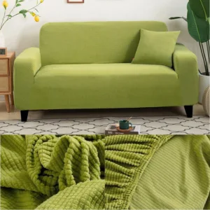 Housse de Canapé Vert Pomme Microfibre