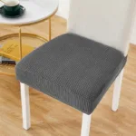 protection de chaise assise gris foncé