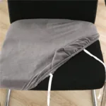 housse de chaise velours bleu canard pour bureau