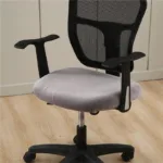 Housse de Chaise Gris clair de Bureau Style Velours
