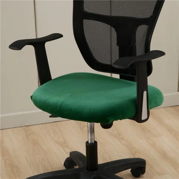 Housse de Chaise Vert de Bureau Style Velours