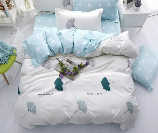Housse De Couette De Lit Feuille - Polyester & Coton