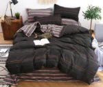 Housse De Couette De Lit Noir - Polyester & Coton