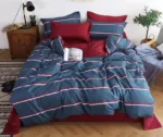 Housse De Couette De Lit Rayures Bleu - Polyester & Coton