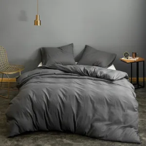 Housse de couette Gris foncé