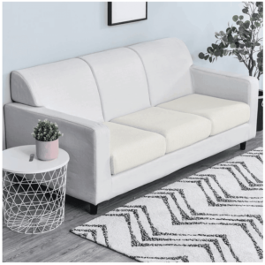 Housse de Coussin Blanc Pour Siège d'Assise et Dossier Canapé & Fauteuil