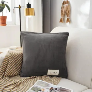 Housse De Coussin En Velours Gris