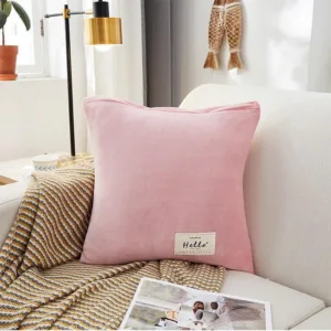 Housse De Coussin En Velours Rose