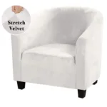 Housse De Fauteuil Club - Velours Blanc