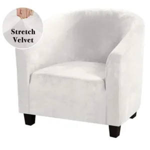 Housse De Fauteuil Club - Velours Blanc