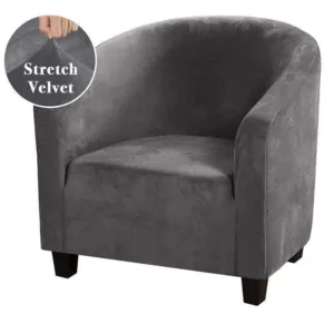 Housse De Fauteuil Club Velours Gris