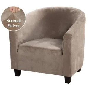 Housse De Fauteuil Club - Velours Khaki