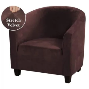 Housse De Fauteuil Club - Velours Marron