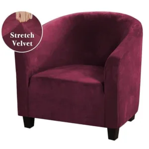 Housse De Fauteuil Club - Velours Rouge Vin