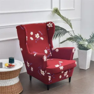 Housse De Fauteuil Red Floral Avec Accoudoir | Extensible | Universelle