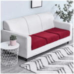 coussin d'assise rouge avec housse pour canapé