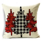 housse de coussin rouge et blanc Noël